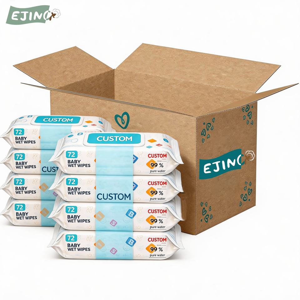 OEM ODM Hypoallergenic Unscented Baby Wipes Combo Baby Water Based Sensitive Wipes Hand Cleaning Wet Tissue