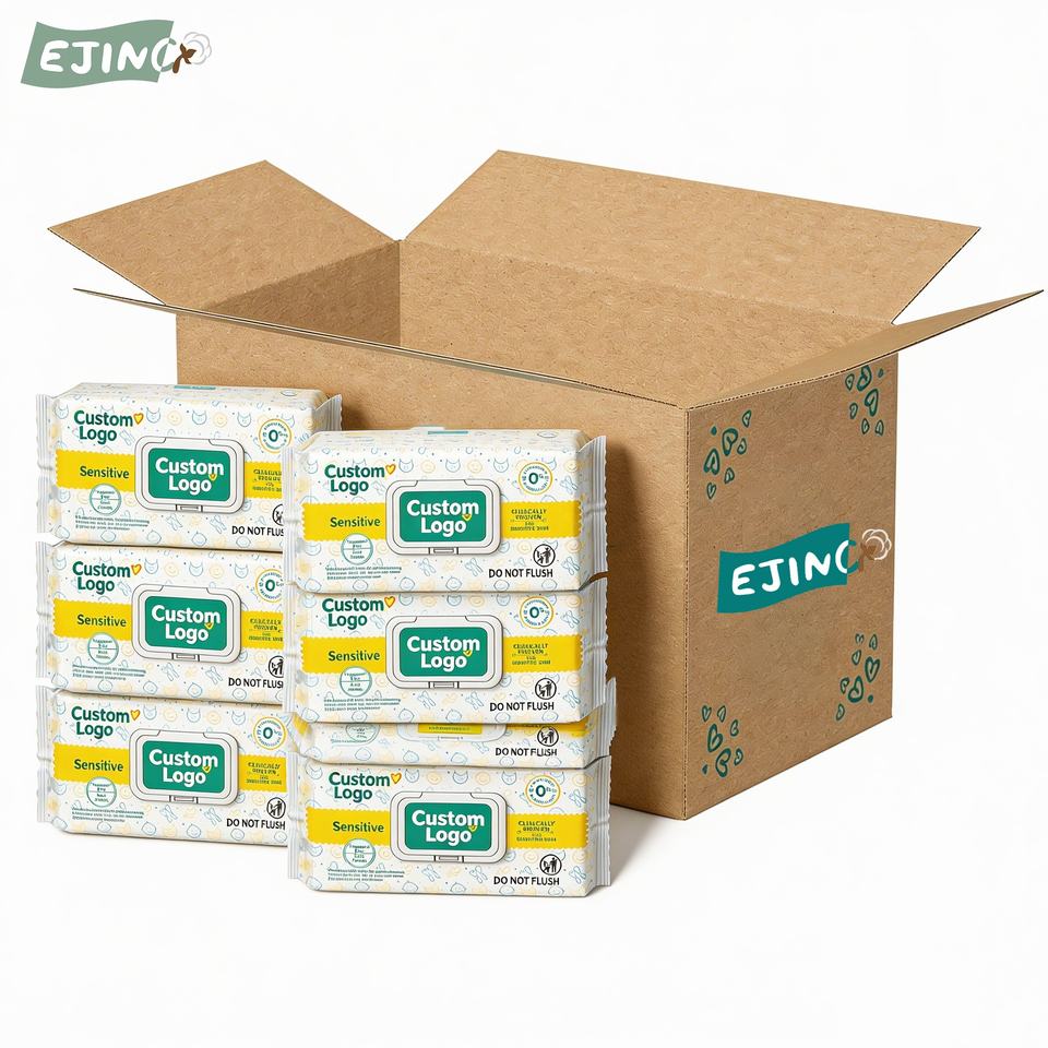 Wholesale Household Baby Wipes Unscented Water Based Wipes Combo for Baby Hand Face Cleaning Sensitive Soft Baby Wet Wipes