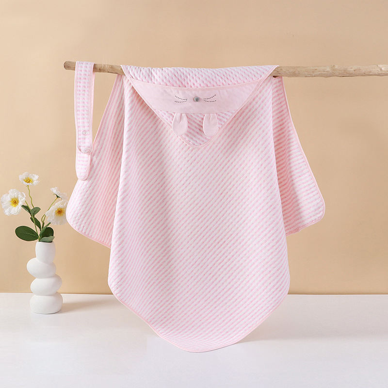 Custom Print Premium Large Muslin 100% Organic Cotton Hooded Baby Beach Towel Apron Baby Towels with Hood