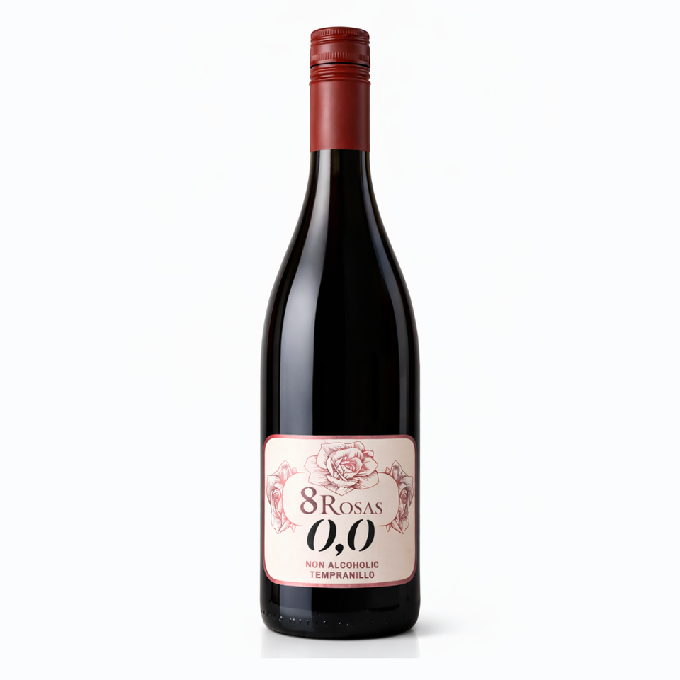 8 Rosas  Alcohol Free Red Wine 100% Tempranillo 0.0% ABV  Spanish Alcohol Free Wine 750ml