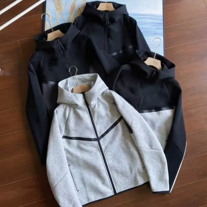 Tech Fleece 2026 New Logo Printed Breathable Sporty Autumn Men's Jogging Two Piece Set Hoodie Jacket Sportswear Casual Tracksuit
