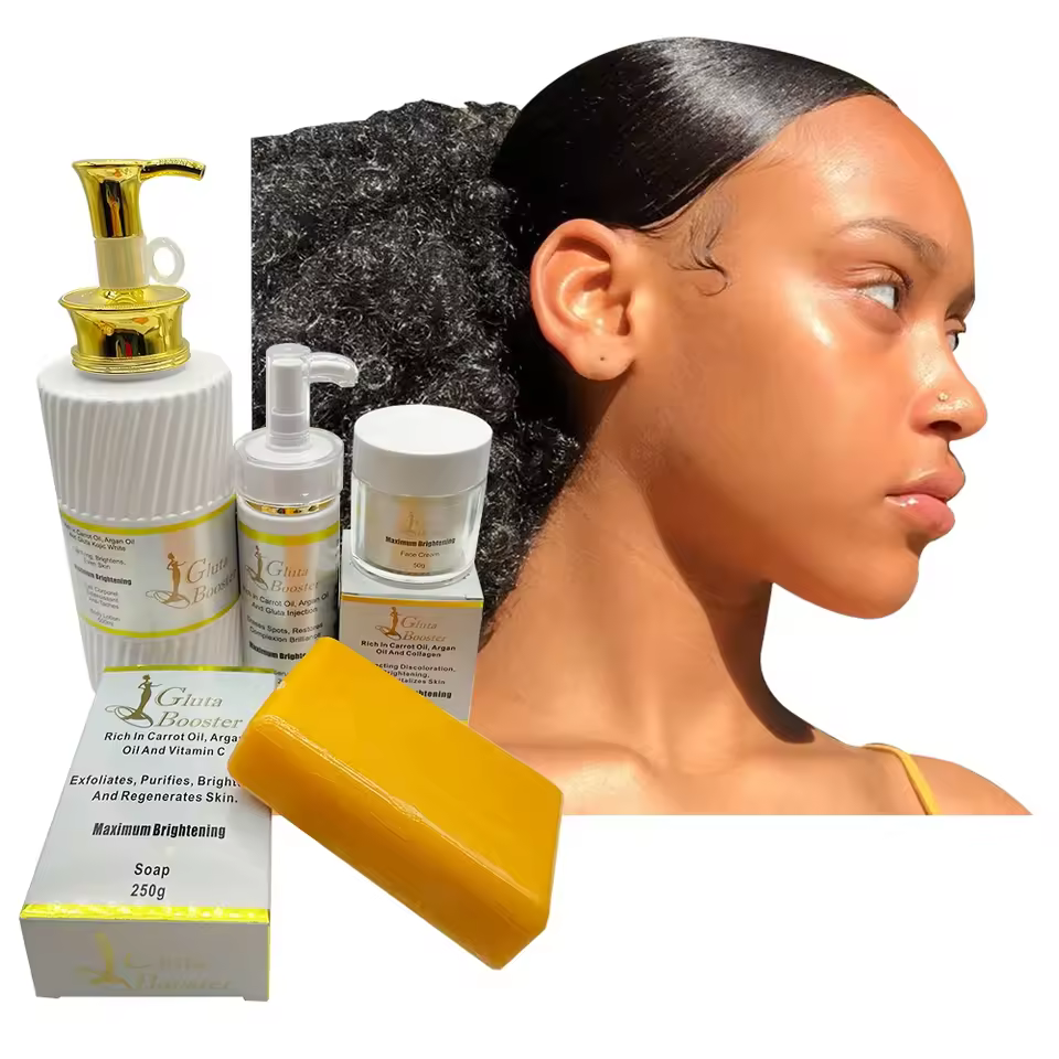 Private Label Cosmetics Remove Stain and Clean up Carrot Argan Vitamic C Brightening Whitening Diamond Skin Care Set for Women