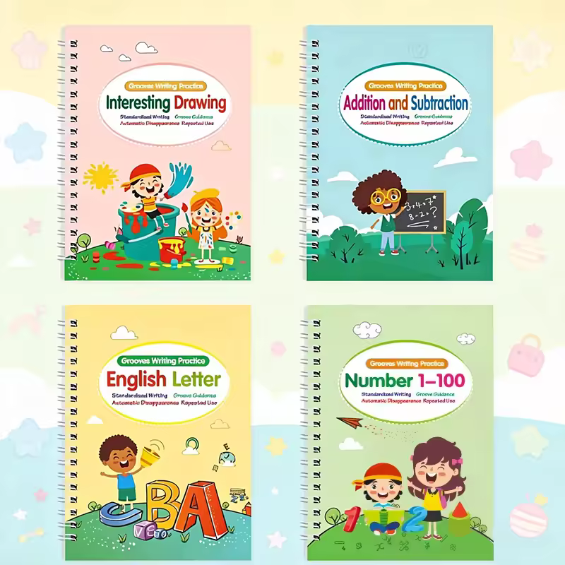 Magic Grooved Writing Practice for Kids- Grooved Writing Books - Tracing Books Toys - Preschool Learning Activities