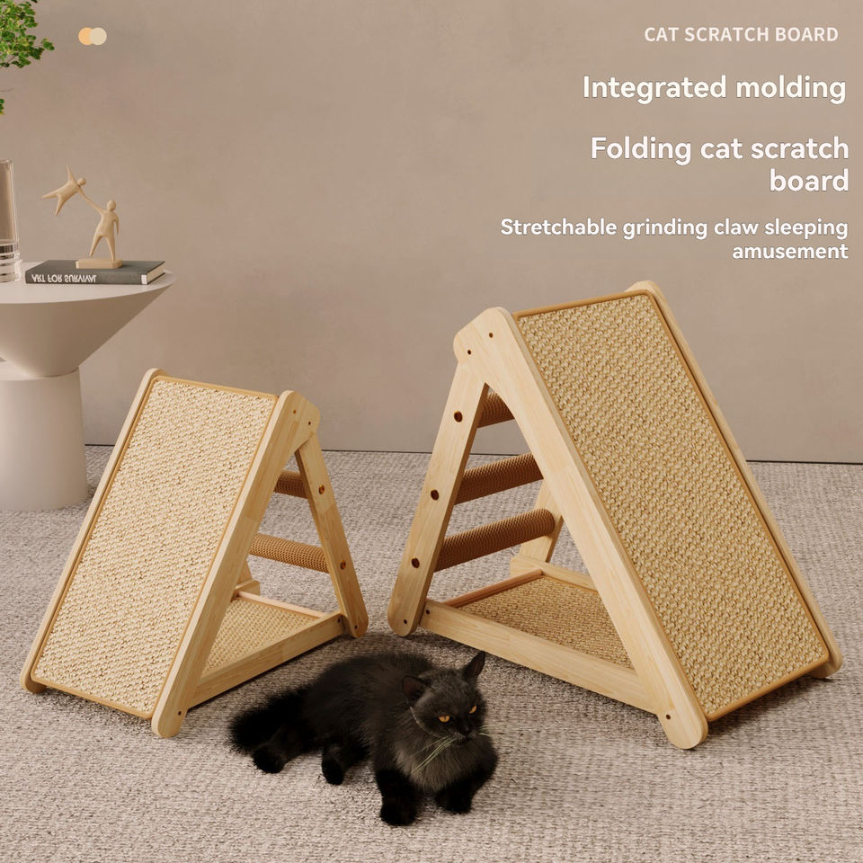 Vertical Sisal Solid Wood Cat Scratching Board Cat House Wear-resistant Non-shedding Scratch-Resistant Space-Saving Minimalist